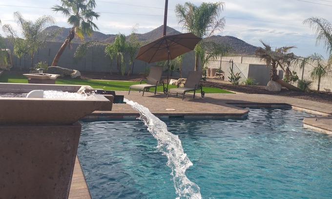 Desert View Village House | Spacious Phoenix home with private pool and hot tub.30 min to Civic center