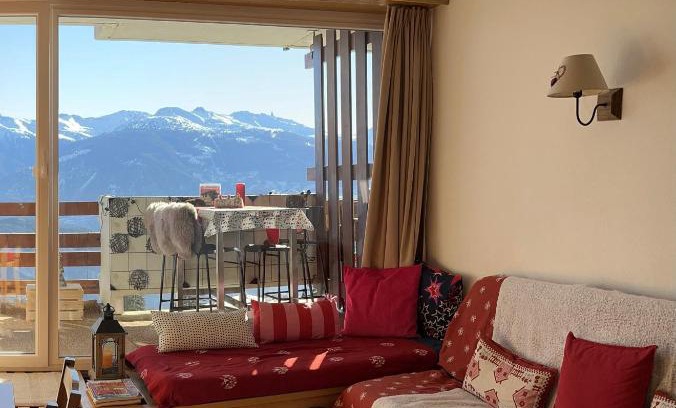 Anzere Apartment | Studio chaleureux, confortable, avec vue sur les Alpes 2- 3 pers