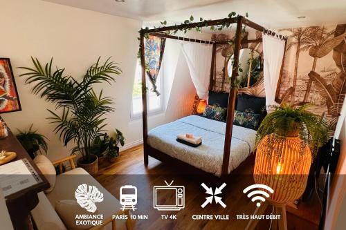 Enghien-les-Bains Apartment | Studio Exotique Hyper-Centre Enghien 12min Paris