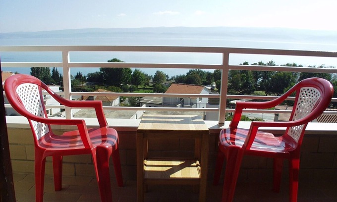 Duce Apartment | Studio flat with balcony and sea view Duće, Omiš (AS-945-b)