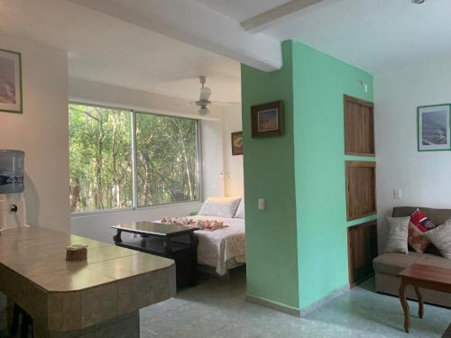 Chemuyil Apartment | Studio with swimming pool at 12 m height over jungle