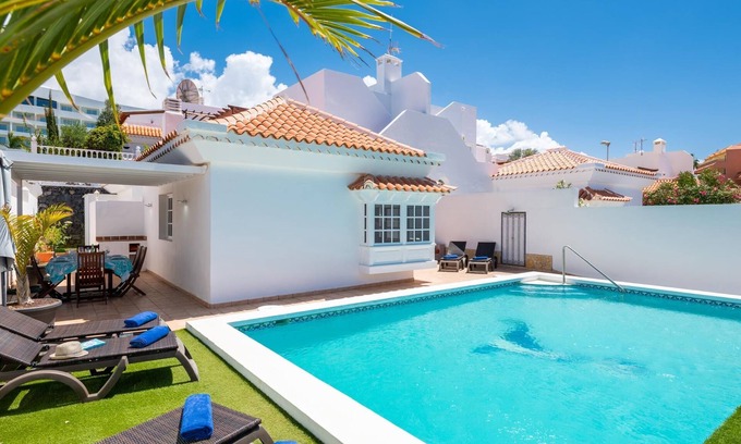 Costa Adeje Villa | Stylish spacious 3 bedroom holiday home with pool in La Caleta, Costa Adeje