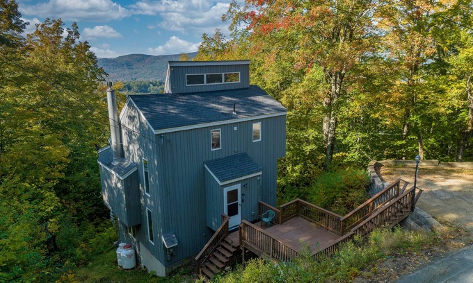 Campton Cabin | Summit Viewtopia Modern Rustic Mountain Valley View Ski Cabin Shared Pool HotTub