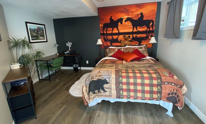 Cochrane Bed & Breakfast | Sunset Suite - private walkout, free breakfast, luxury airjet tub, dog friendly!