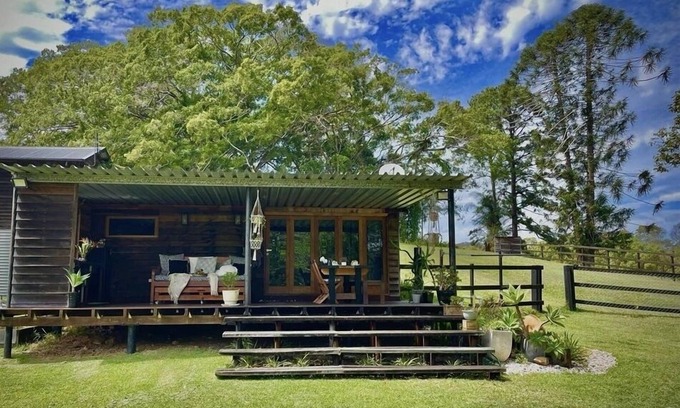 West Woombye House | The Dairy Cottage - rustic timber cottage with outdoor living, set on acreage