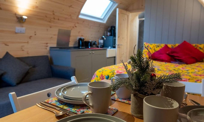 Underbarrow Cabin | The Pig Pod - Luxury Family pod with underfloor heating on a working farm