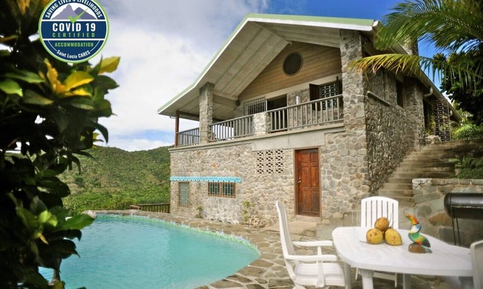 Marigot Bay House | The Stone House, Marigot Bay- Character, Comfort, Private Pool, Wonderful View