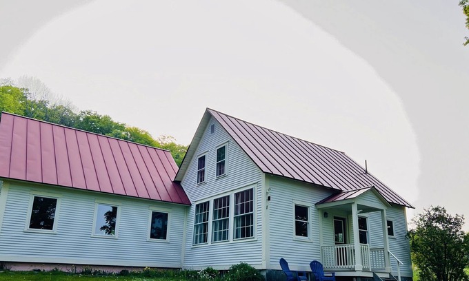 Chelsea House | VAST trail access with peaceful views & cozy spaces in VT schoolhouse.