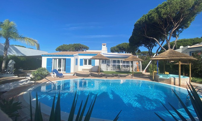 Quarteira Villa | VILAMOURA villa ground floor heated pool (optional) 1 km from marina. 3 suites