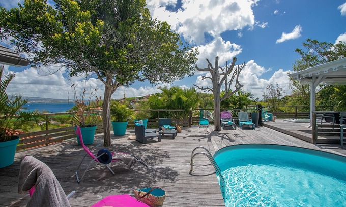 Trois-Ilets Villa | Villa Bois d'Inde, swimming pool, sea view