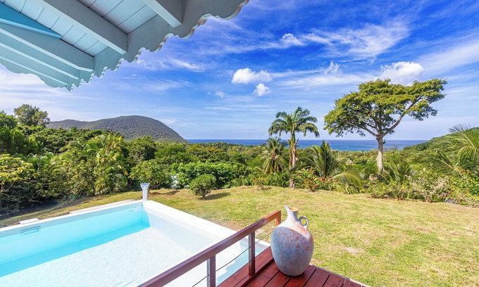 Deshaies Villa | Villa Cyann, sea view with pool