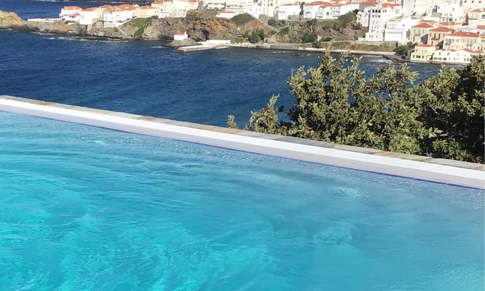 Steniai House | Villa with amazing sea view of the Agean sea and “chora”