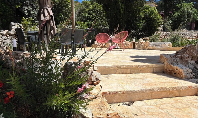 Laureto House | Villa with garden view on trulli