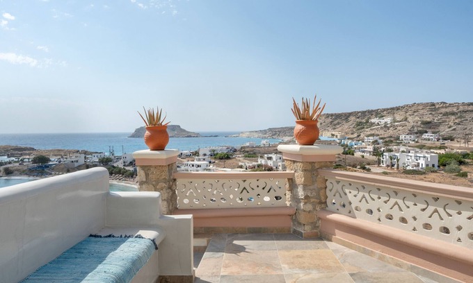 Lefkos Villa | Villa 'Yani La Scala Luxury Villas' with Sea View, Wi-Fi and Air Conditioning