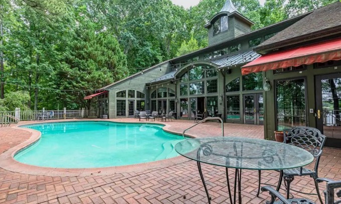 Midlothian House | “WaterView" The Pool Pavilion, waterfront property assisted handicap access.