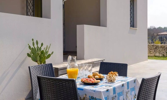 Roca Vecchia Villa | Wonderful private villa with A/C, hot tub, WIFI, TV, patio and parking, close to Otranto