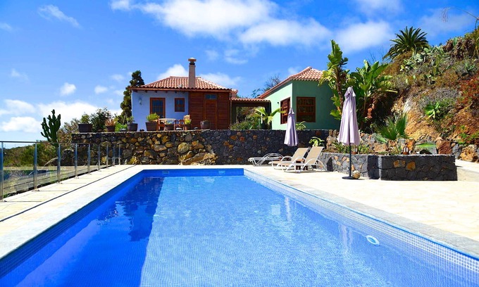 Arecida House | Your dream villa with 180 ° sea view, 12-meter private pool, fireplace and wellness bath