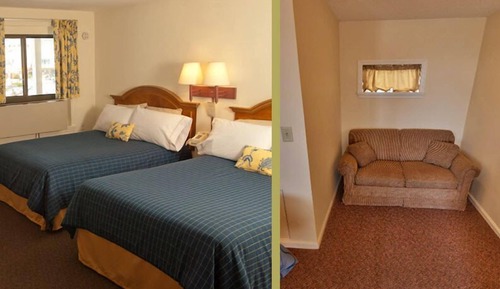 Two Double Beds with Pull Out Twin Sofa