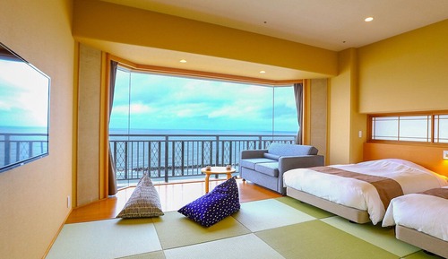Superior Japanese Style Twin Bed For 3 Persons - Shower Only - Ocean View - Non-Smoking