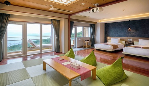 Modern suite Japanese-Western style room with cypress open-air bath KAZE, Non Smoking