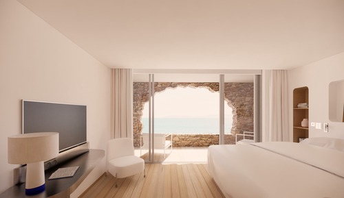 Luxury Double Room, 1 King Bed, Balcony, Sea View