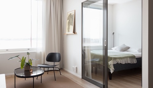 Large studio with a sea view for four