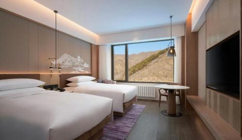 Double Room with Two Double Beds and Mountain View