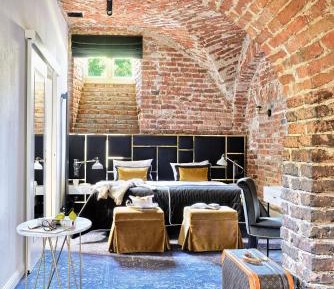 Apartment with historic brick