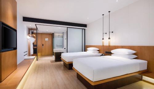 Deluxe twin room, Guest room, Twin/Single Bed(s), City view