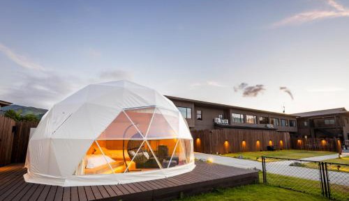 Spacious glamping dome