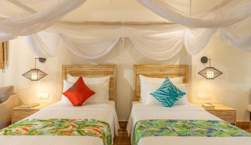 	 Beachfront Bungalow with Two Single Beds