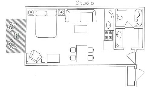 Queen Studio with Sofa Bed