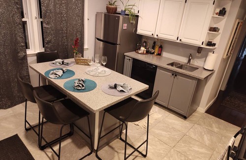 Crossroad Park House | Sweet 2-bedroom home with A/C and back deck w/dining area, gas grill & fire pit