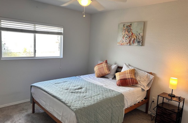 Spacious one level 4-bedroom house fully furnished with 2 car garage & backyard