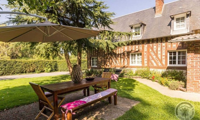 Annebault House | Homerez - House 12 km away from the beach for 8 ppl. with garden at Annebault