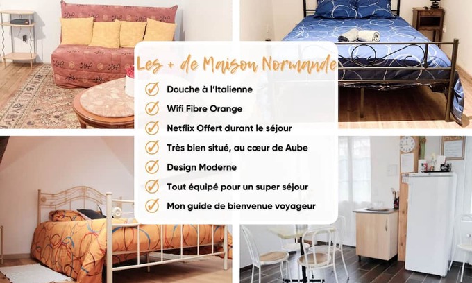 Rai House | Maison Normande Wifi Jardin Parking 7 Pers + 1 Bébé