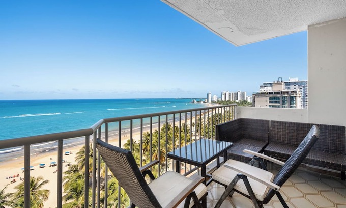 Isla Verde Apartment | Beachfront | Seaside Terrace Views | AC