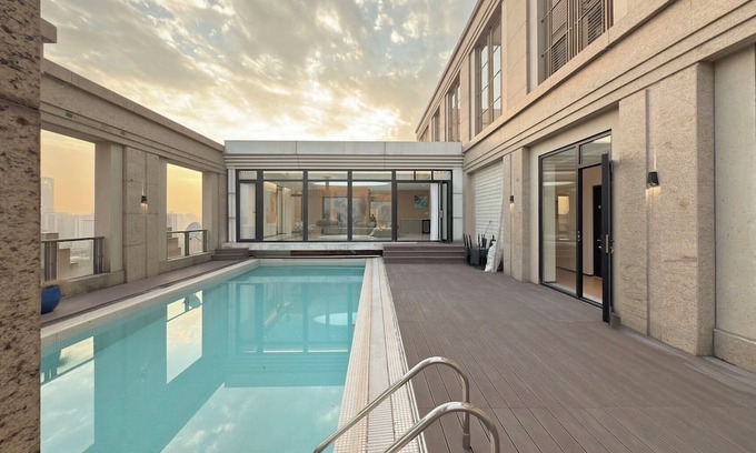 Downtown Shanghai Apartment | Luxurious 4-Bedroom Penthouse with Pool in Xintiandi, Shanghai